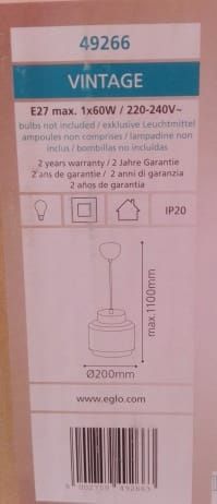 Lampa sufitowa wisząca Eglo Brixham przeźroczysty klosz