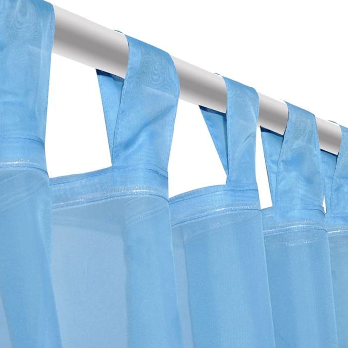 Zasłona Na Szelkach, Prześwitująca, Turkosowa, 140 X 245 Cm, 2 Sztuki