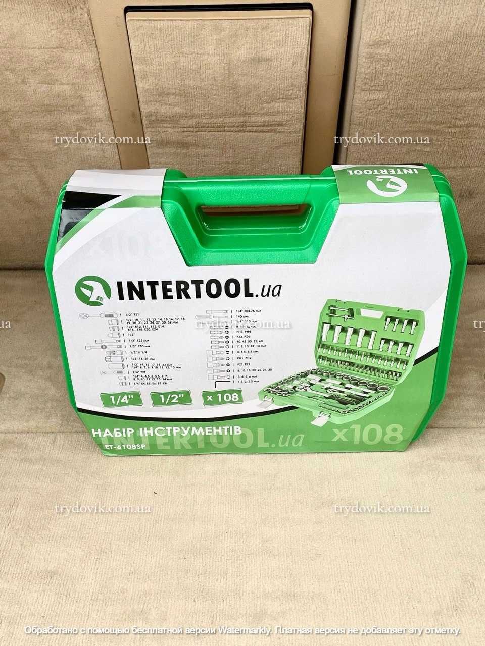 Набір інструментів біти, головки та тріскачка Intertool 108 од 6108