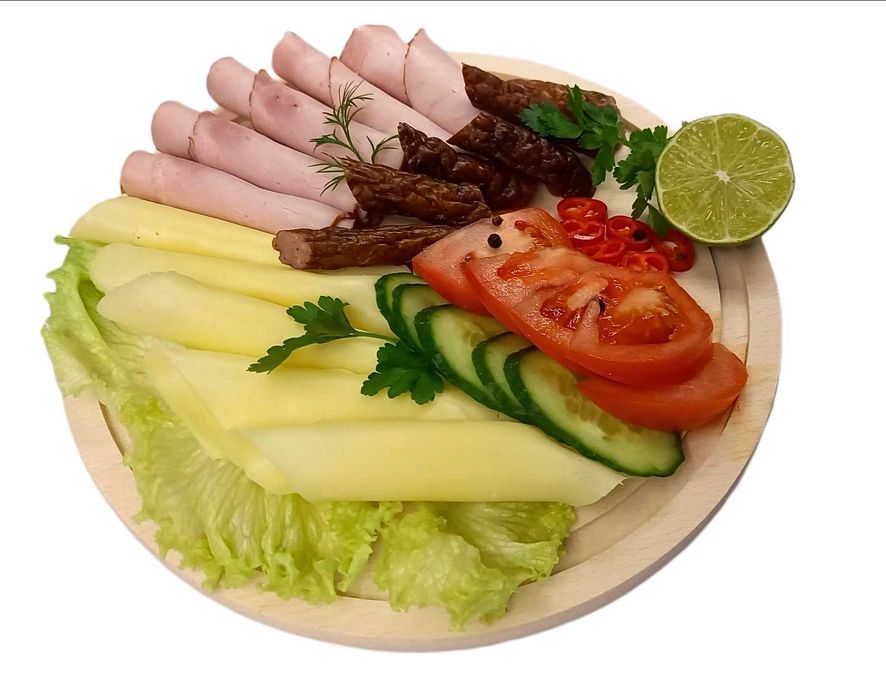 Deska do krojenia okrągła z rowkiem - zestaw 4 szt.