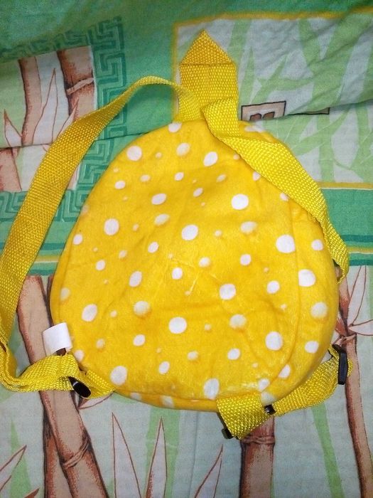 рюкзак жёлтый 22 см. мышонок тканевый 1 отд.