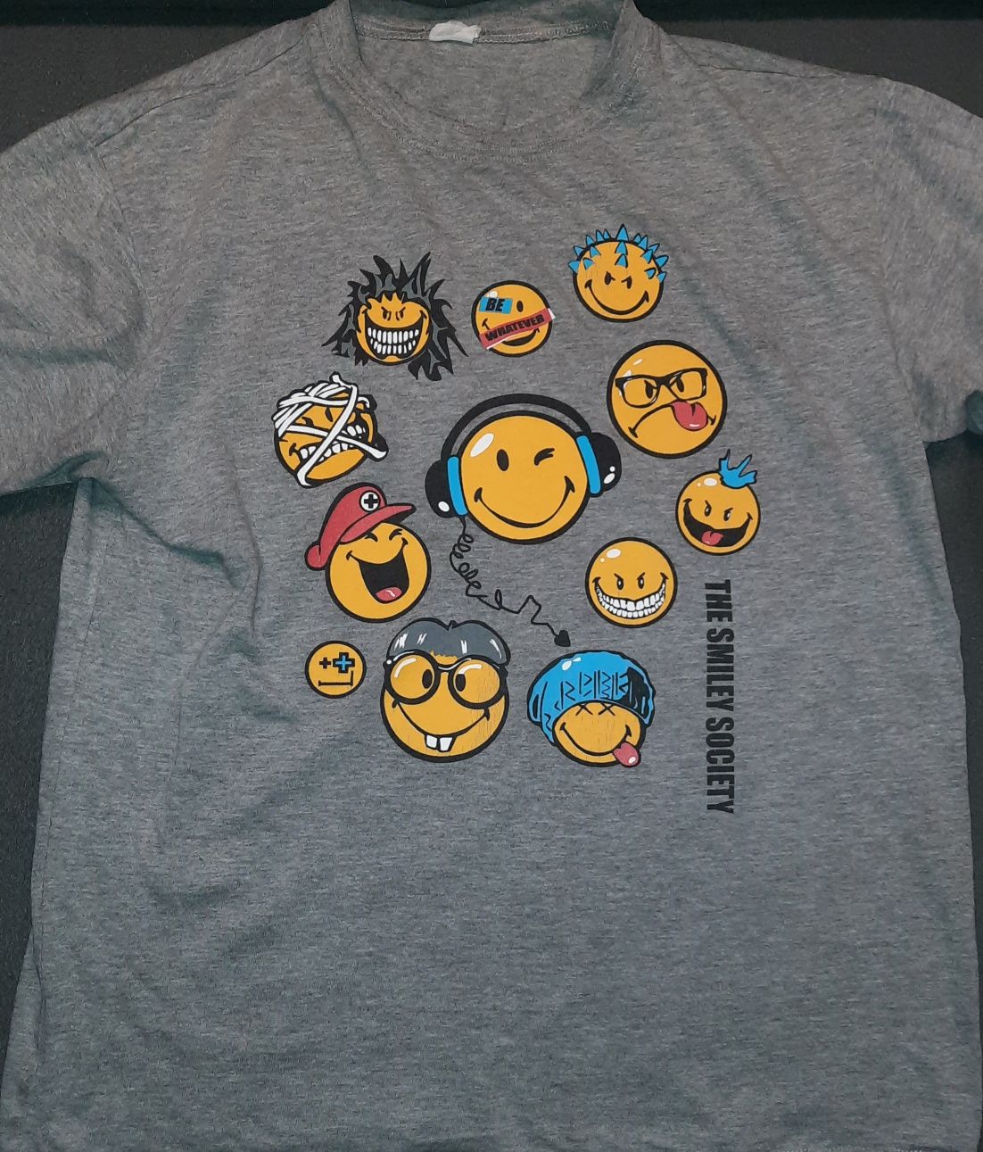 T-shirt męski - emotki, emotikony, buźki. Rozmiar S.