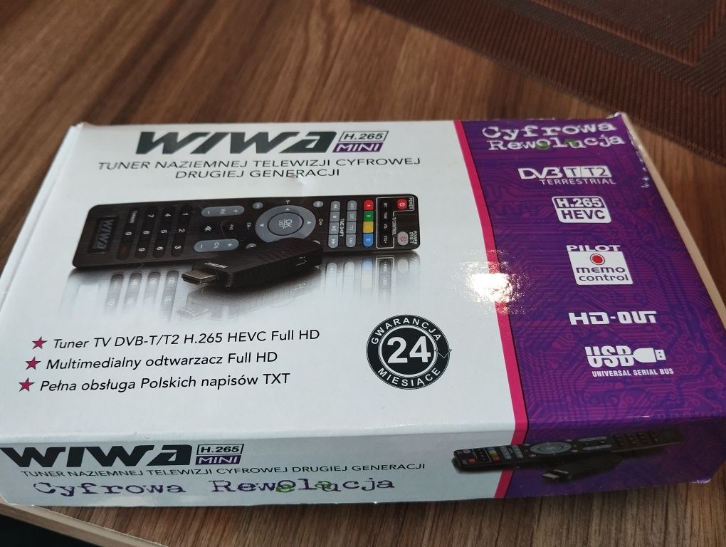 Wiwa tuner telewizyjny DVB-T/T2 Hm265 HEVC Full HD