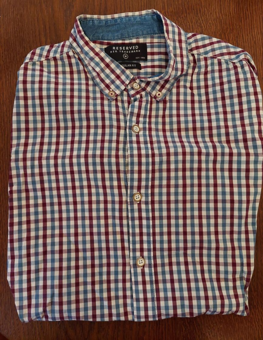 Koszula męska reserved w kratkę r.M regularnie fir