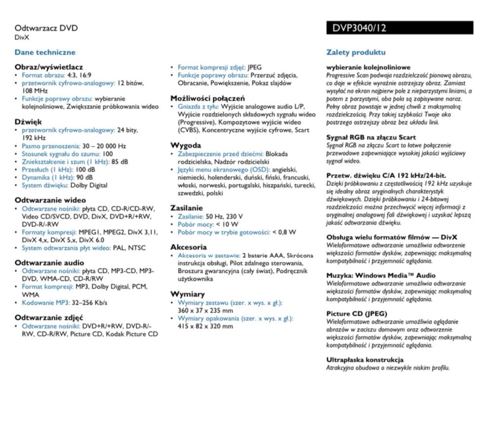 Odtwarzacz Dvd Philips