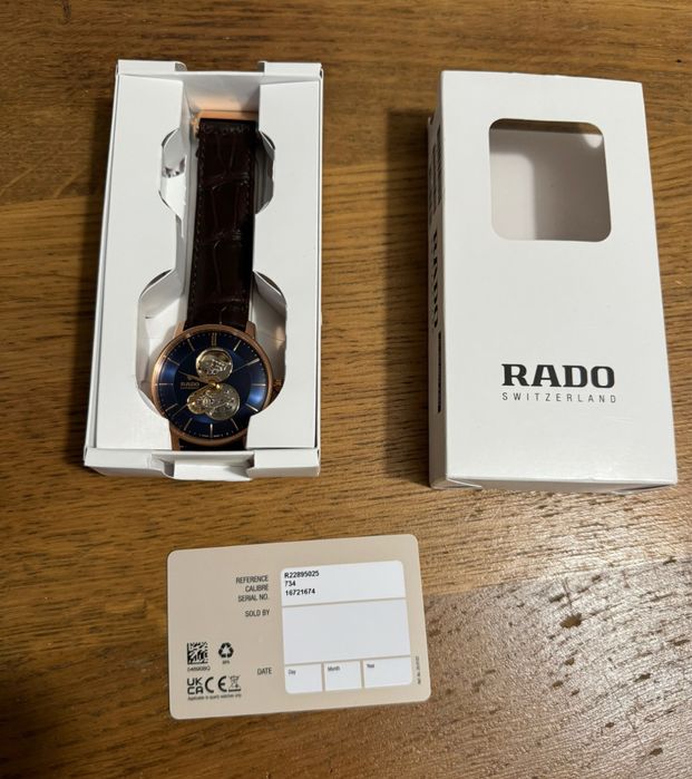 Relogio Rado Coupole Open Heart Novo!!