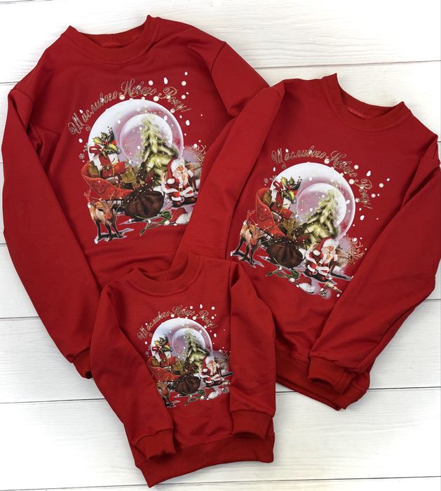 Новоричні Різдв‘яні фемелі лук Новогодние футболки свитера family look