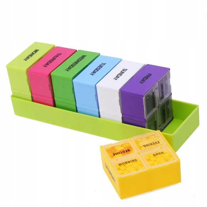 Pojemnik Etui Pudełko Kasetka Na Leki 7 Dni 4 Pory Tygodniowa Polskie