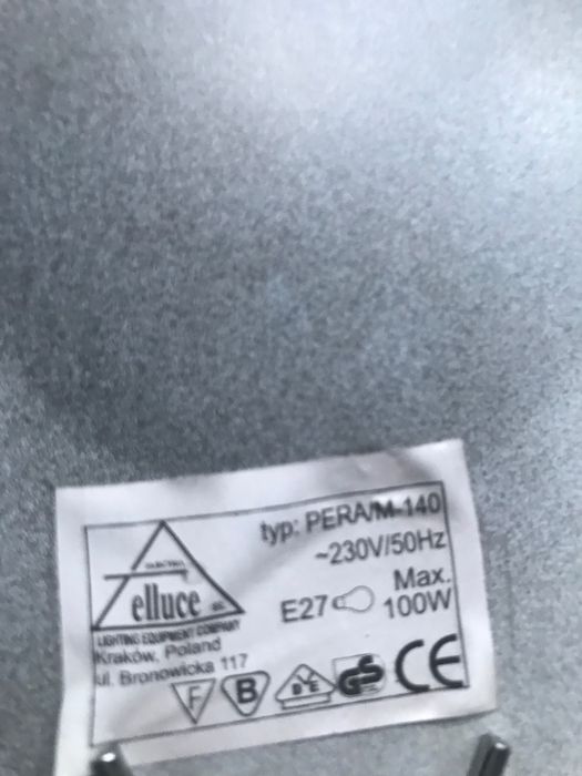 Lampa sufitowa plafon /kinkiet/ Elluce produkcja Kraków