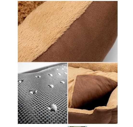 Legowisko dla psa z dwustronną poduszką, antypoślizgowe, 50 × 37 cm