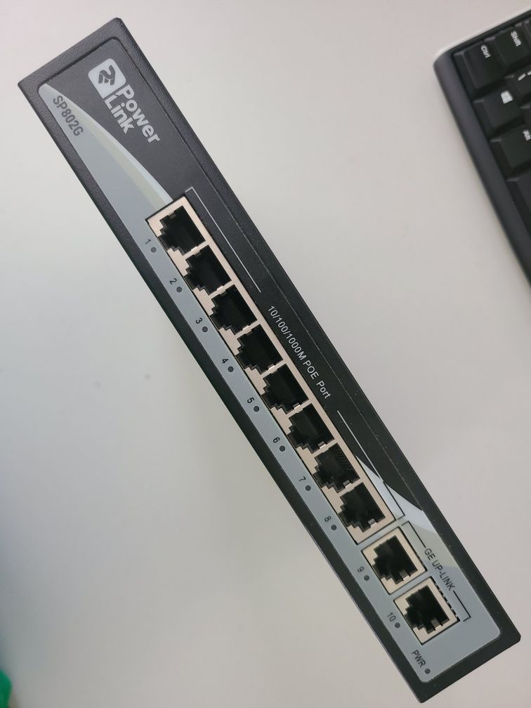 Комутатор неробочий 10 портів гігабітний з пое PowerLink 2E-SP802G