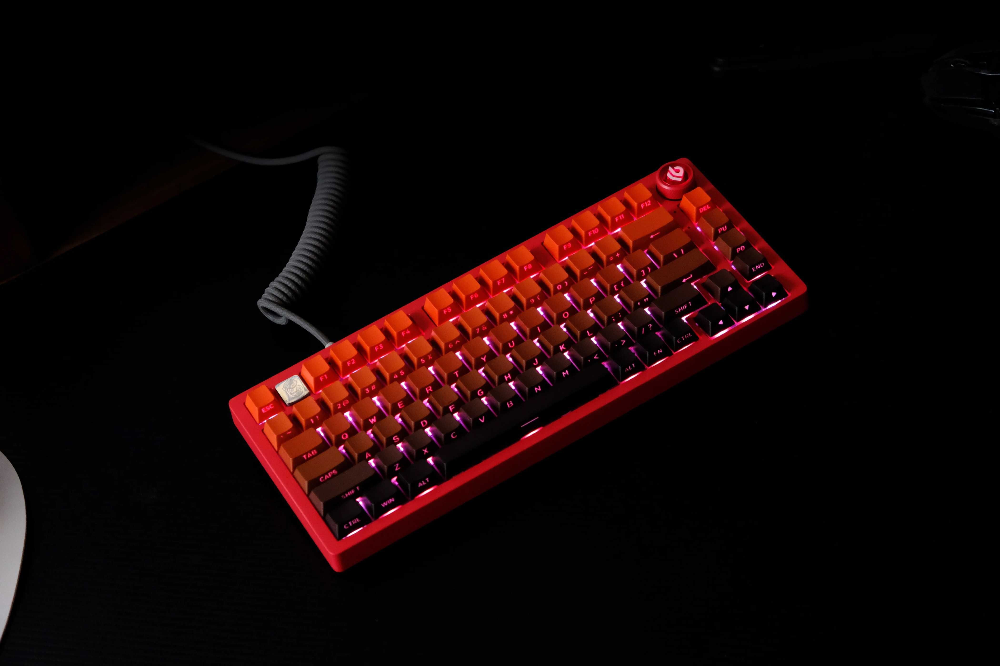 Klawiatura mechaniczna custom Leobog Hi75% Akko Gradient Red, Purple
