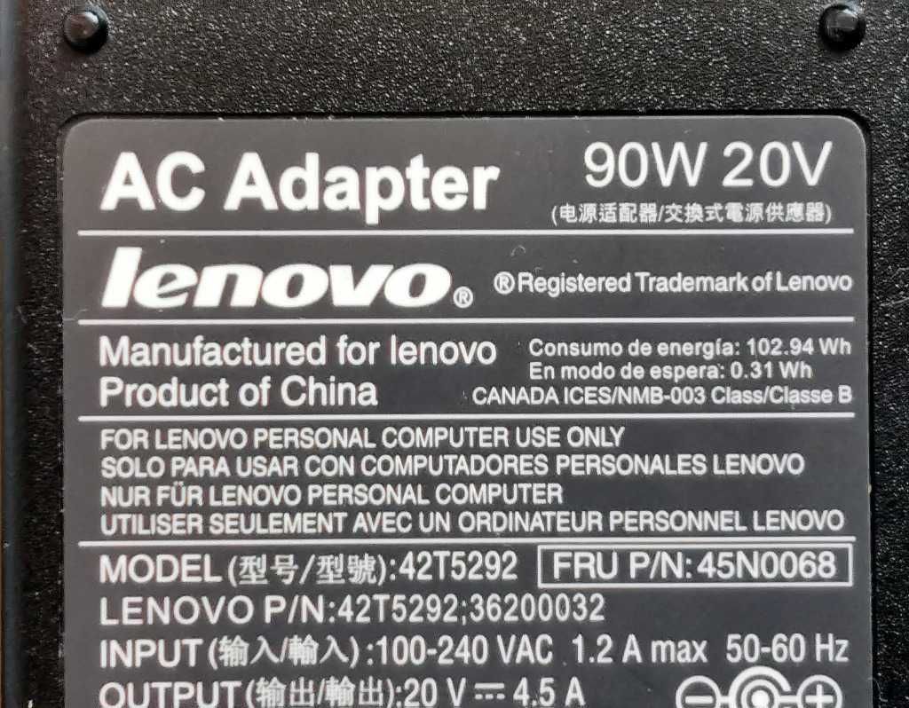 Zasilacz - Lenovo Adapter 90 Watt/20V oryginał