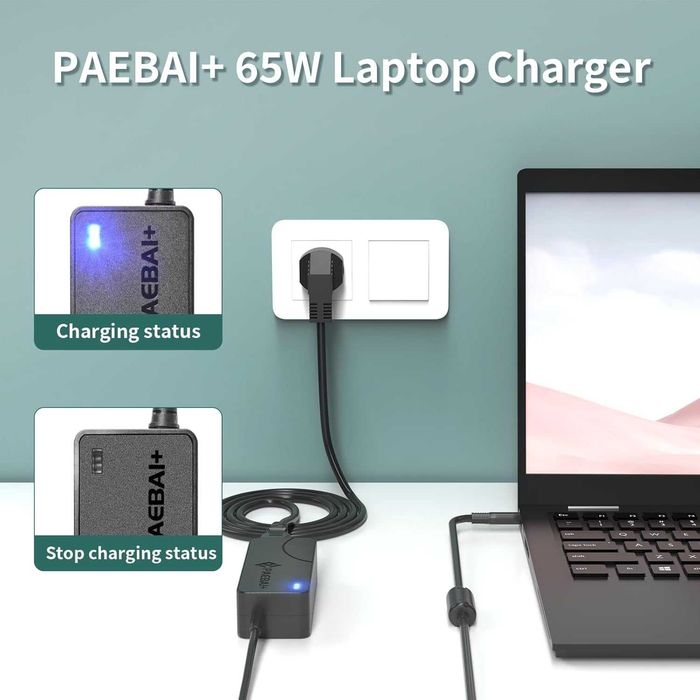 PAEBAI+ 65W  zasilacz kabel do ładowania Laptop Dell Inspiron