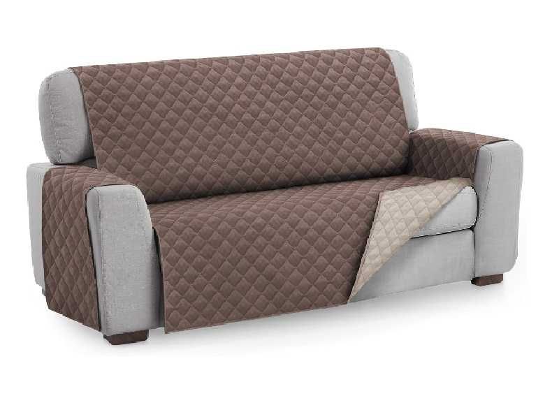 Textilhome Pokrowiec na sofę 3-osobowy, dwustronny brązowy 160 cm