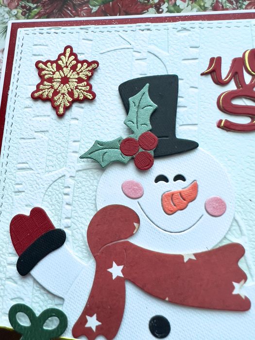 Kartka z kopertą  Bałwanek świąteczna ręcznie robiona