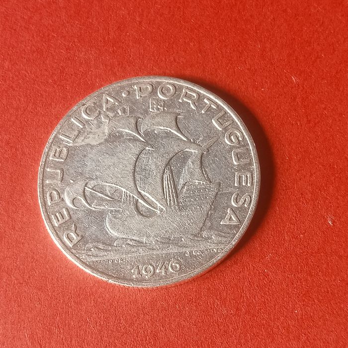 moeda prata 5.00 escudos 1946