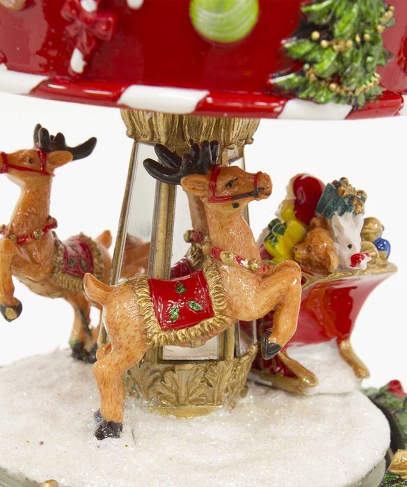 Czerwona Karuzela Z Pozytywką Dekoracja Na Święta Mikołaja 109127