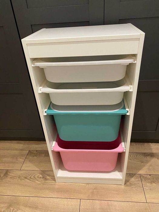 Regał z pojemnikami - TROFAST - Ikea, biały, 94x46 cm (gł. 30 cm)