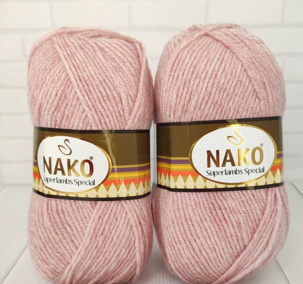 Пряжа  Nako «Superlambs Special» (49%шерсть,51%акрил) пудра