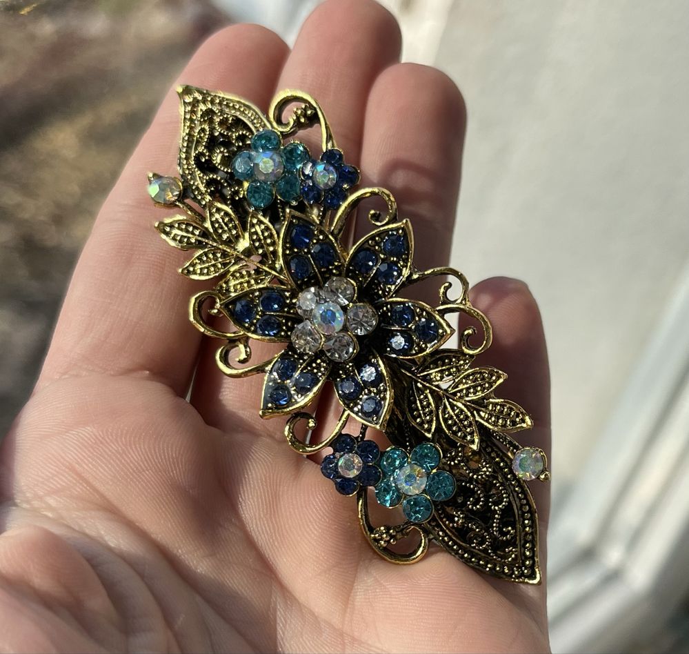 spinka w stylu vintage niebieska
