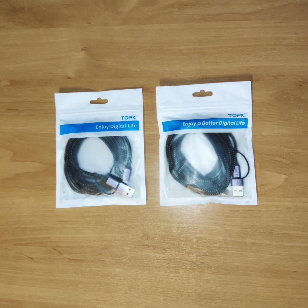 Kabel TOPK 2m 60W PD USB-C do USB-C Przejściówka USB Szybkie Ładowanie