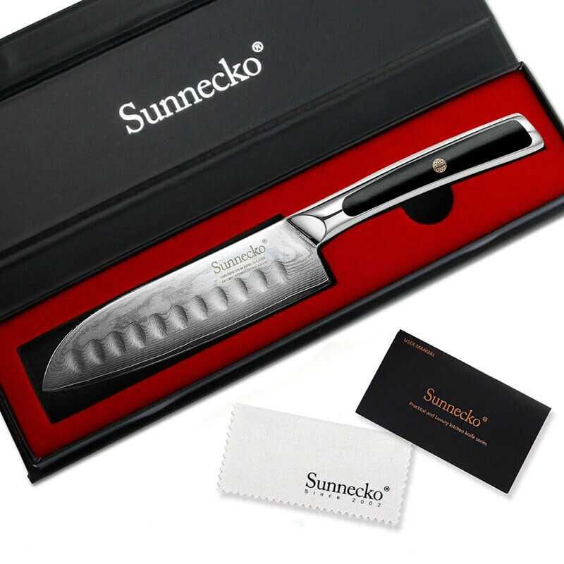 Nóż Santoku Sunnecko z DAMASTU DAMAST VG10 Japan