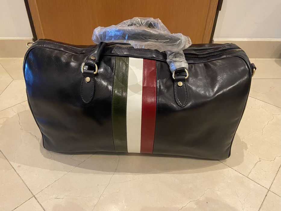 Saco viagem em pele genuina