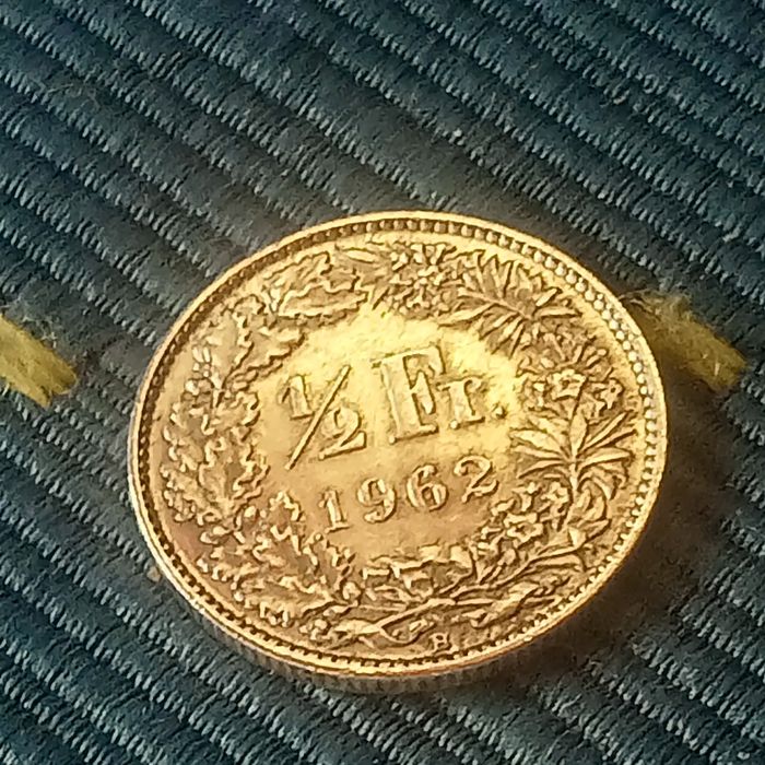 moeda suica ptata  1/2 Franco 1962