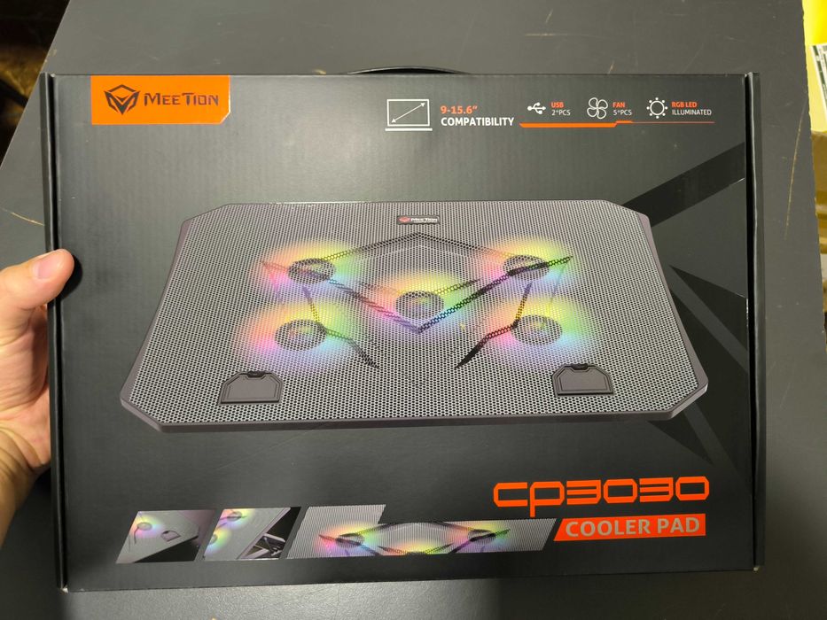 Кулер підставка для ноутбука до 15.6 MeeTion CoolingPad 5 кулерів RGB