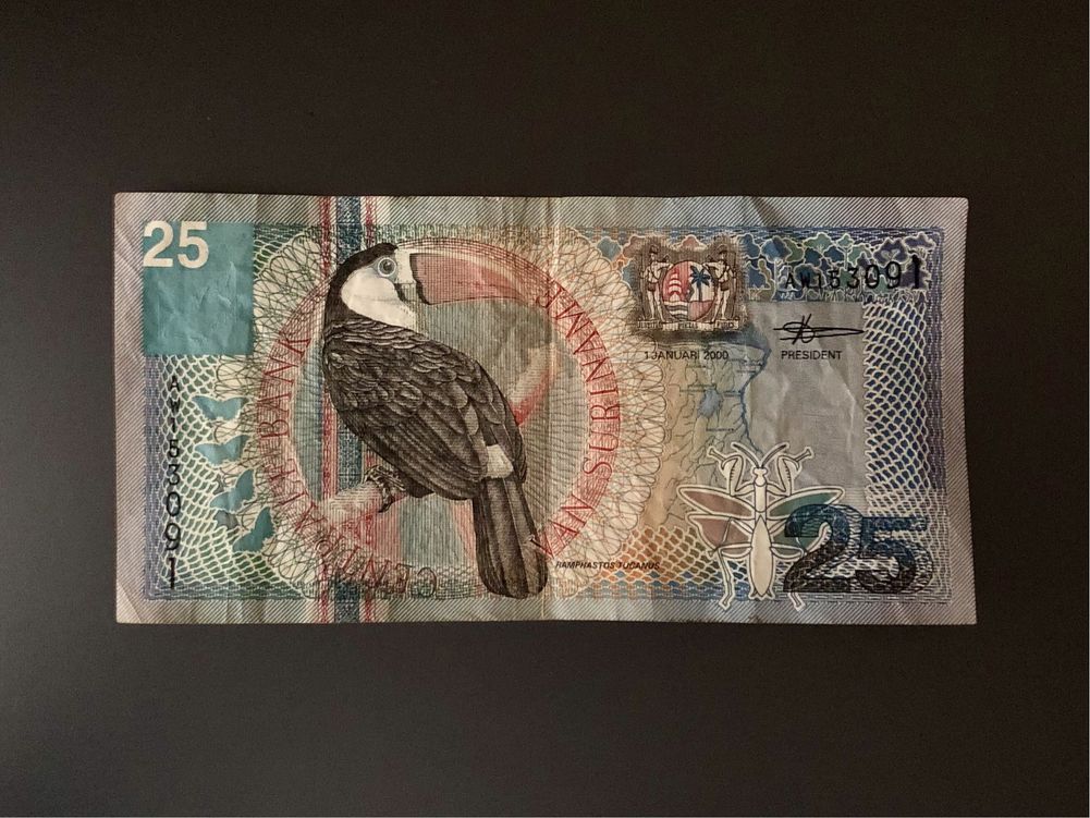 Суринамский доллар, купюра, банкнота