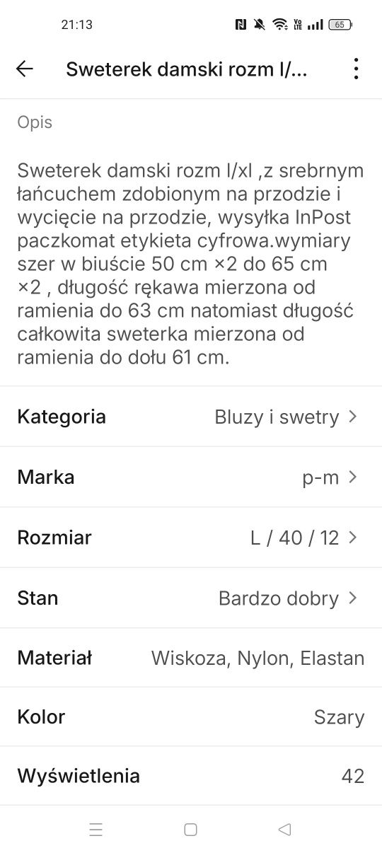 Sweterek damski rozm l