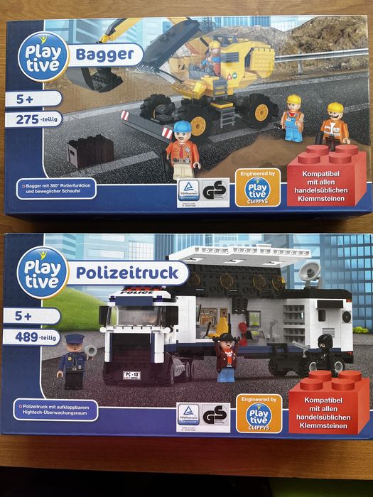 Лего сумісний конструкт поліція трак вантаж блок екскаватор Playtive
