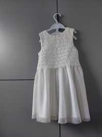 Biała sukienka tiul 104-110