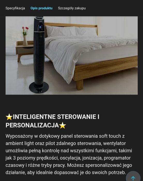 Wentylator kolumnowy Acum 110 czarny