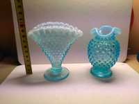 Mini Wazony Vintage Fenton Art Glass Blue