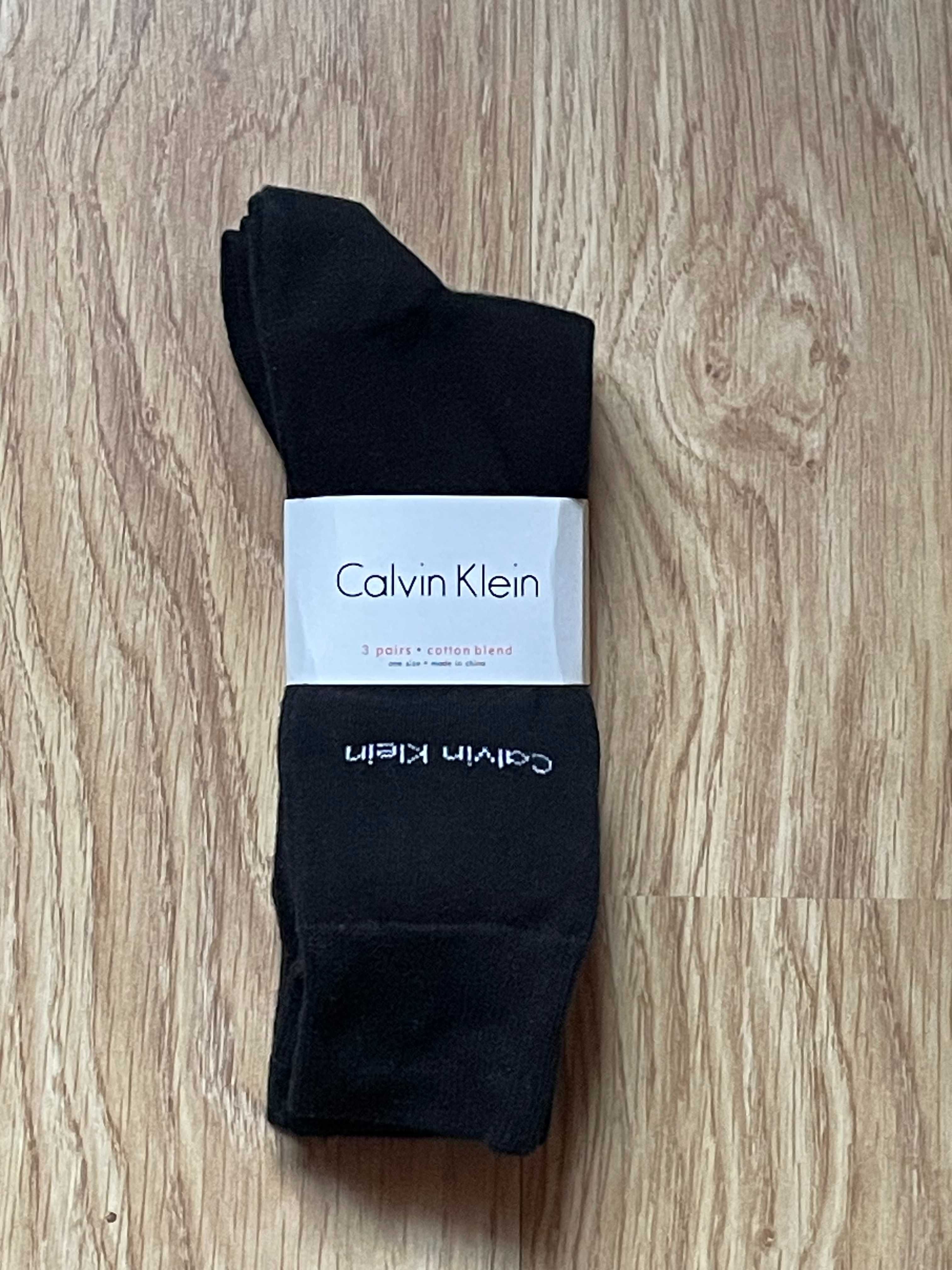 Skarpetki męskie Calvin Klein r. 37-41 3 pary długie kolor czarny