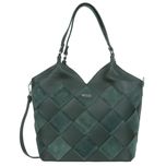 VEZZE torebka skórzana shopper pleciona z paskiem V538 c.zielona