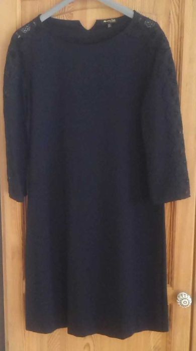 Massimo Dutti -sukienka  granatowa z koronką  roz S