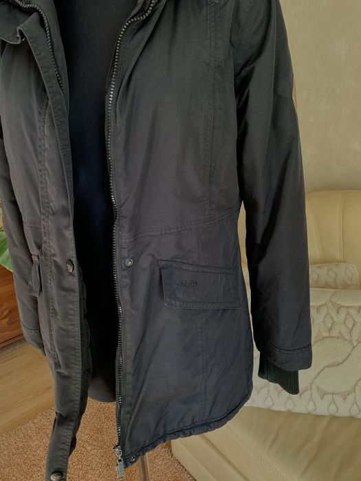 M79 czarna kurtka parka jesienna przejściowa 36 S