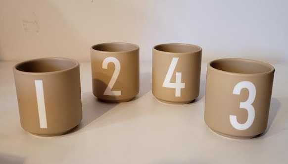 Design Letters Zestaw 4 filiżanek do espresso Porcelanowa