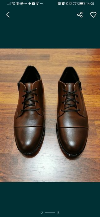 Eleganckie Skórzane Ocieplane Buty Męskie Lekkie Wygodne Tylko Roz.44