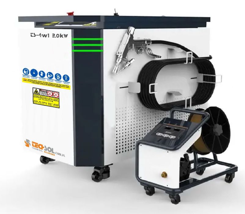 NOWA 4w1 SPAWARKA LASEROWA FIBER 1500W TECHSOL, spawanie, cięcie 230V