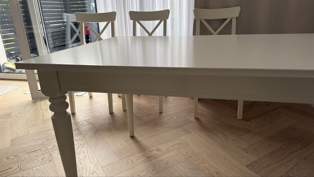 Stół INGATORP krzesło x6 INGOLF białe IKEA stan jak NOWY!