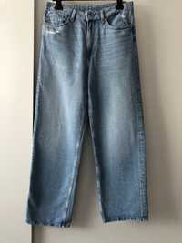 Spodnie damskie jeansowe LOOSE Straight &DENIM high waist H&M XL/42