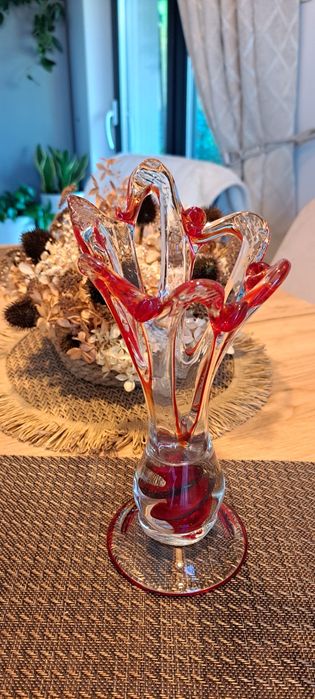 Szkło kolorowe. Wazon, wieszak na biżiterię.