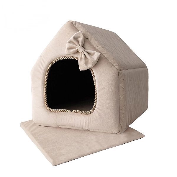 Legowisko domek prostokątny posłanie Royal Deluxe R:1 ŚMIETANKOWY 38x3