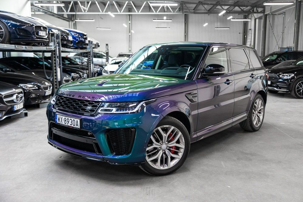Land Rover Range Rover Sport SVR 5.0 V8 575KM. Spectral Blue SVO. Lakier za 51.000 zł.