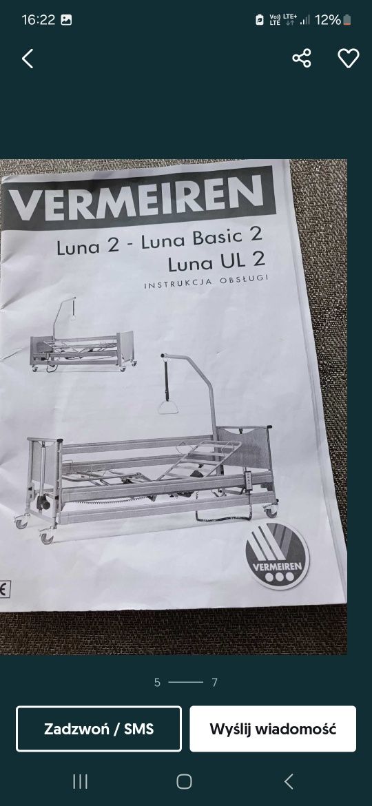 Łóżko rehabilitacyjne z podnośnikiemna kółkach elektryczne z materace