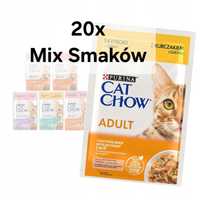 Cat Chow 20x 85g + Gratis, Mix Smaków Saszetki dla Kota Purina Adult